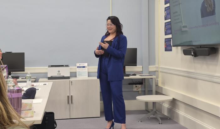 Srey Sran Leon Veng pitching her business Hair by Jamie.