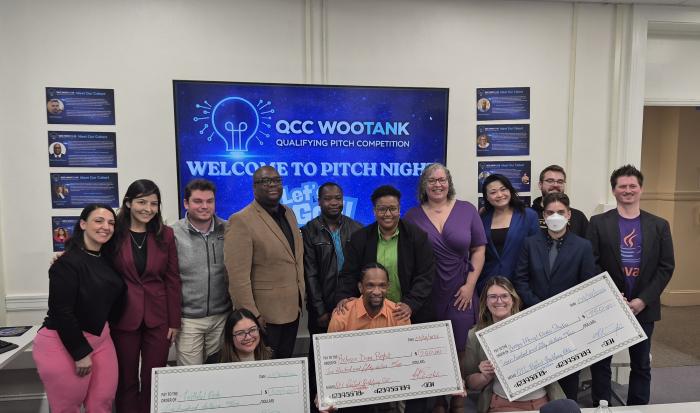 Contestants and judges at the QCC WooTank qualifying event