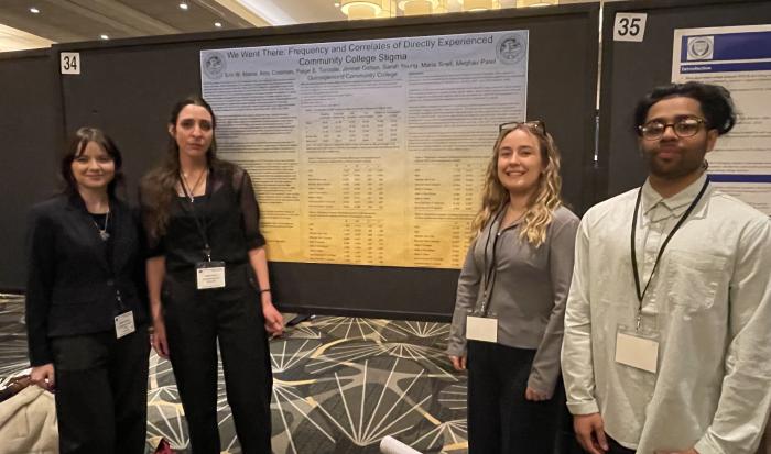 (From left) Paige Turcotte, Maria Snell, Sarah Young, and Meghav Patel at the Eastern Psychological Association 