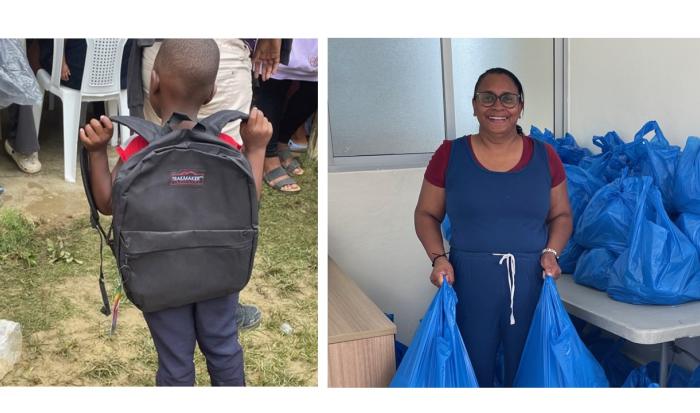 Communities were given practical tools and supplies on Sandra Hinds' humanitarian trips.
