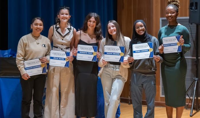 The women's basketball team at the 2026 athletics ceremony.