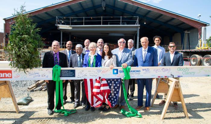 Regional and state leaders joined members of QCC for the Topping Off Ceremony.