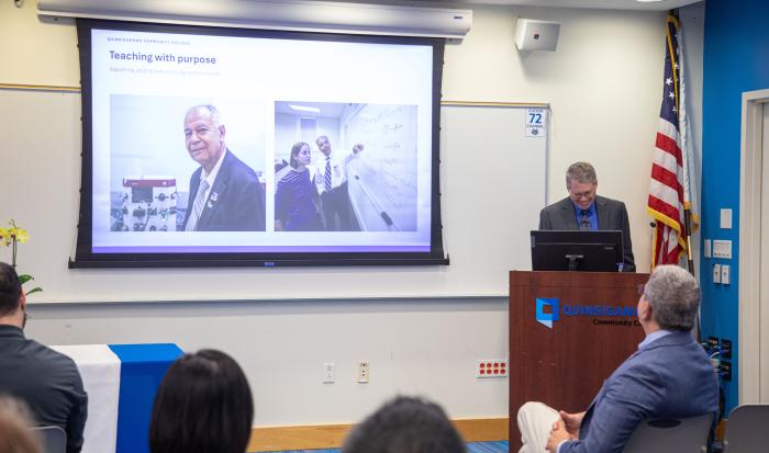 Professor of Biology Ben Benton at Professor Bigonahy's celebration