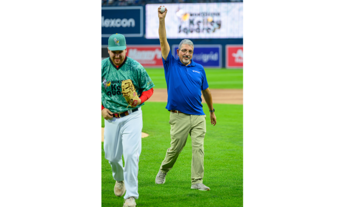 QCC President Dr. Luis Pedraja threw out the first pitch.