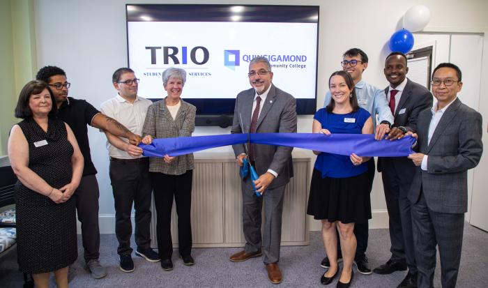 The TRIO Student Support Services ribbon-cutting ceremony at QCC.