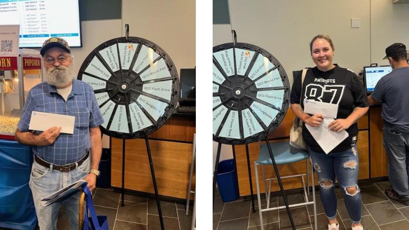 The winners of the Super Saturday raffle (from left) Thomas Vincent and Emma Trudeau