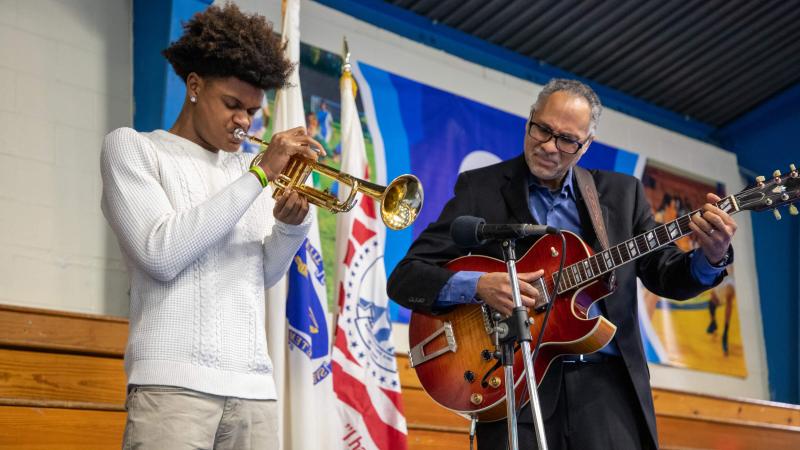 Noah Allen and David Allen performing at the MLK Breakfast