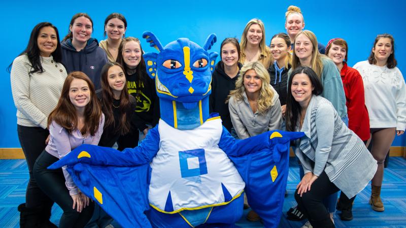 The Wyvern made a special appearance on campus for the first days of the Spring semester