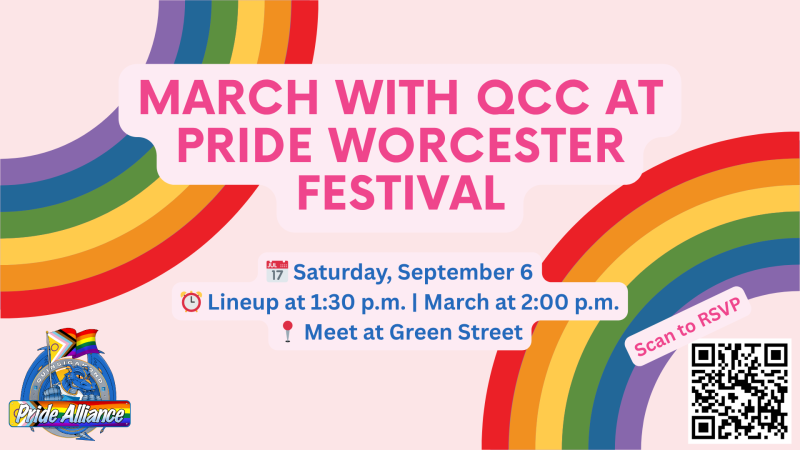 QCC is marching in the Pride Worcester Festival on September 6.