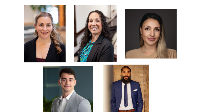 (Top row, from left) Alyssa Benefit, Jessica Favreau, and Jennifer Hernandez. (Bottom row, from left) Jacob Rucker and Jetari Veal.