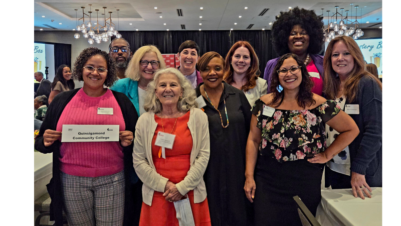QCC Foundation Treasurer Linda Cavaioli (second from left, front) at the Katharine F. Erskine Awards ceremony.