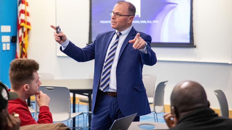 Adjunct Professor Dr. Larry Sasso at the Alumni & Friends Learning Series