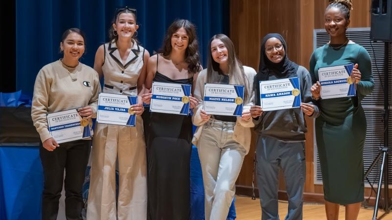 The women's basketball team at the 2026 athletics ceremony.