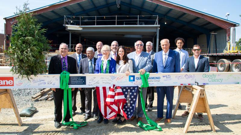 Regional and state leaders joined members of QCC for the Topping Off Ceremony.