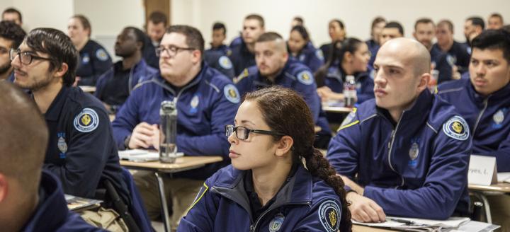 A class of officers in Police Academy