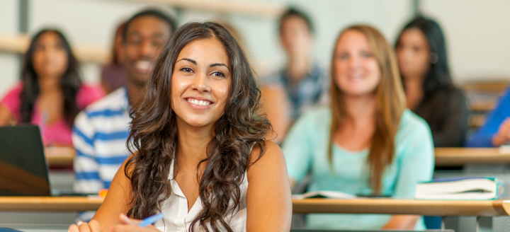 A class full of college students