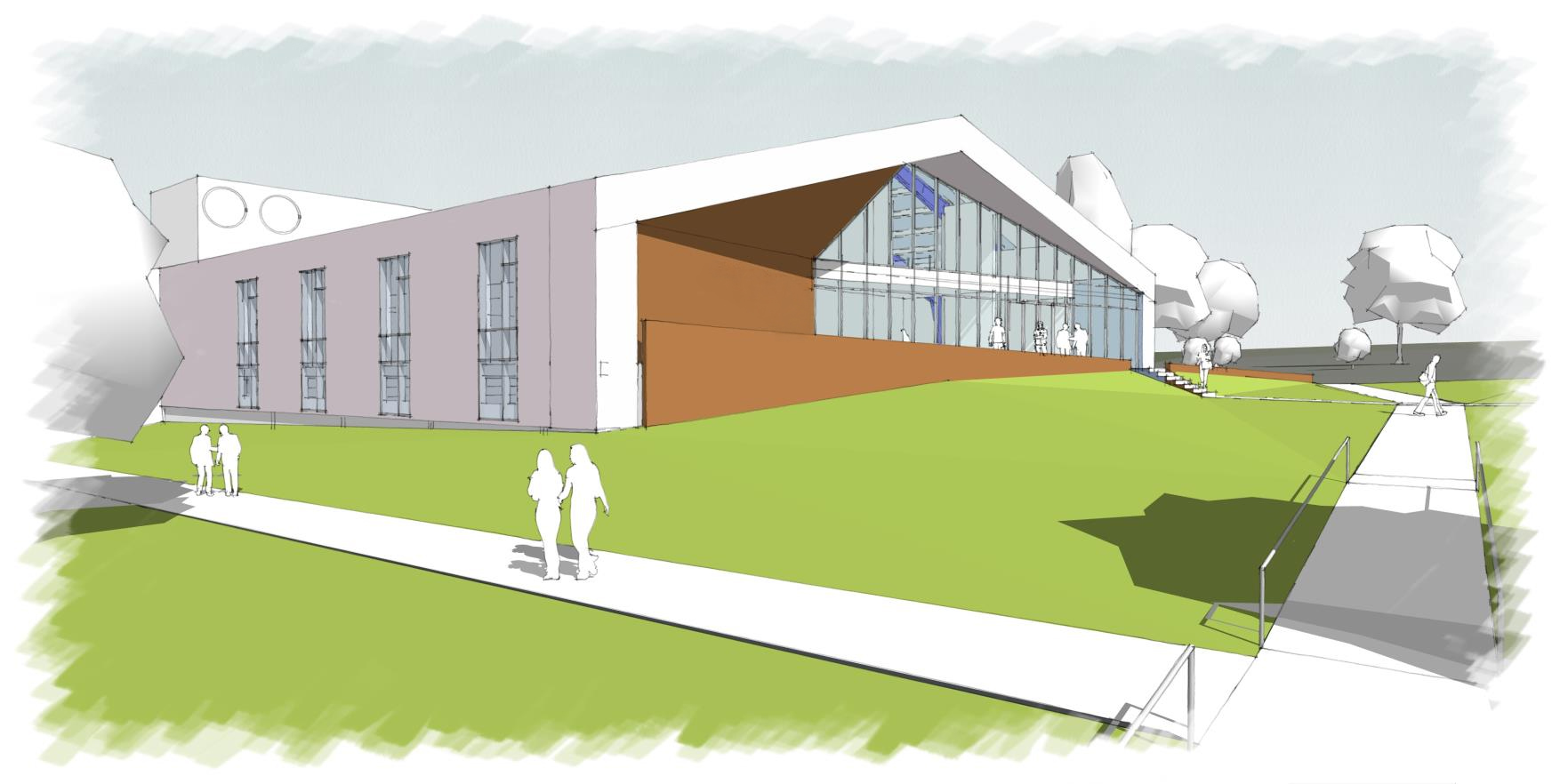 A mockup of the new QCC Center